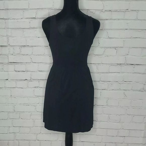 Wet Seal Junior's Black Fitted Wide Strap Sun Dress Size XS - Picture 4 of 6